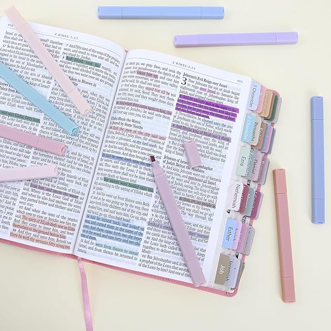12 Bible Highlighters, Aesthetic Highlighter, Pastel Highlighters Assorted Colors, Bible Highlighter and Pens No Bleed, Bi-ble Study Supplies, Aesthetic School Supplies