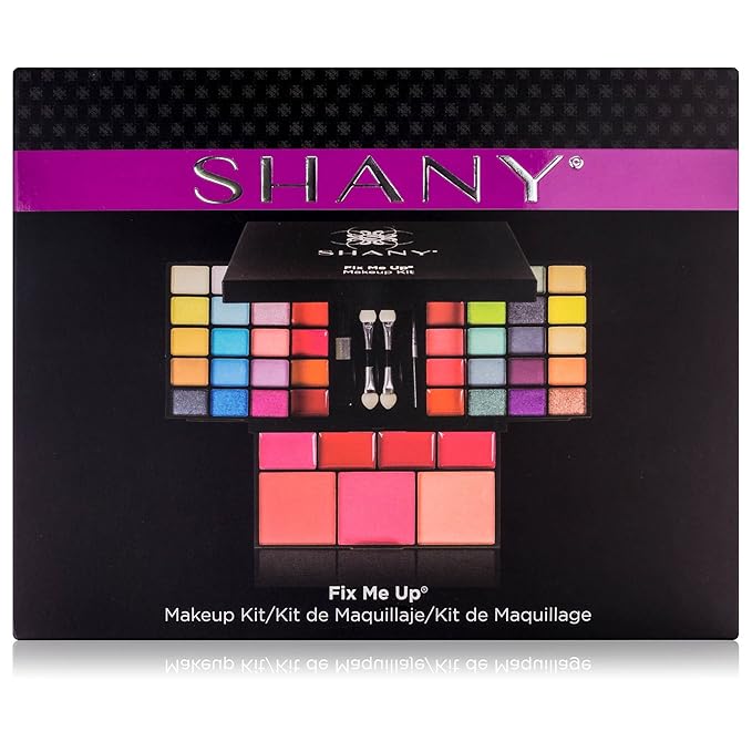 SHANY 'Fix Me Up' Makeup Kit - Compact Travel Makeup Portable Giftable Adult and Teen Makeup Set Eye Shadows, Lip Colors, Blushes, and Applicators