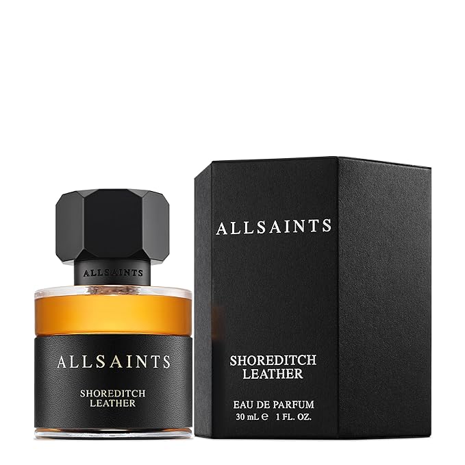 AllSaints Shoreditch Leather Eau De Parfum - Chypre Leather Wood Fragrance - Unisex Perfume with Vetiver & Amber Fragrance - Essential Oil Scent for Sensual Evening Wear - 30mL/1 fl oz