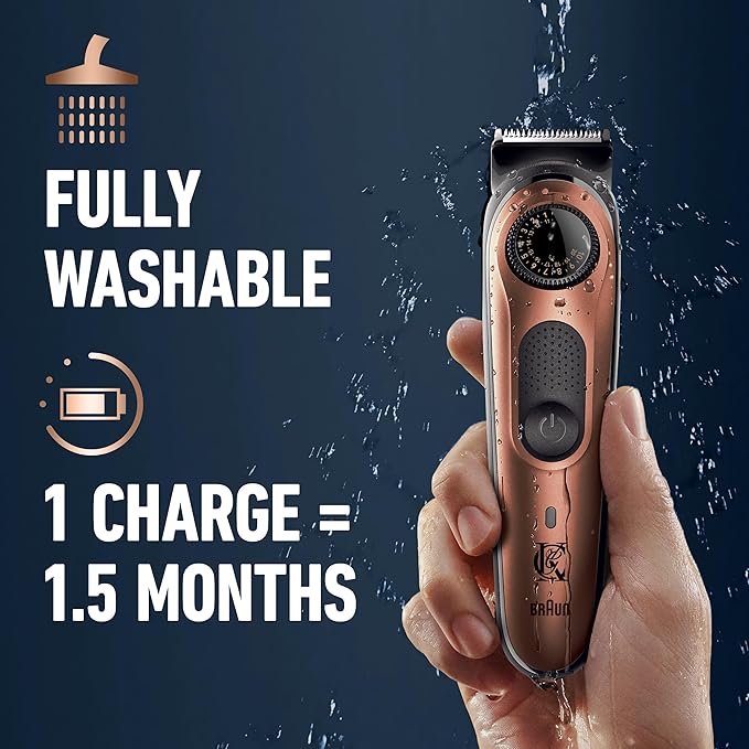 King C. Gillette Beard Trimmer PRO, 40 Length Settings, Cordless Design, Holiday Gifts for Men, 1 Trimmer, 1 Brush, 2 Combs, 1 Charger and 1 Zip Pouch