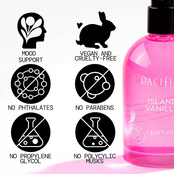 Pacifica Beauty Island Vanilla Spray Perfume – Sweet Tropical Vanilla Gourmand Scent, Long Lasting Everyday Signature Fragrance for Women, Non-Toxic, Vegan, Cruelty-Free Clean Perfume 2oz