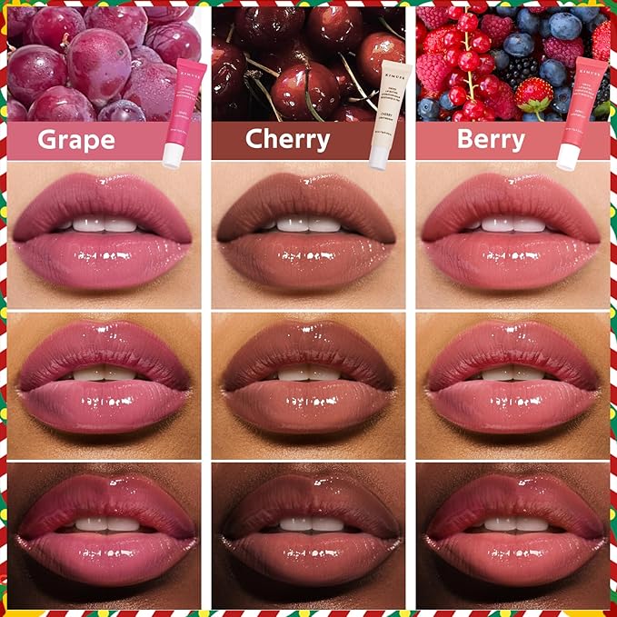 KIMUSE 3 Pack Tinted Lip Butter Hydration Balm, Hydrating Lip Treatment with Hyaluronic Acid & Vitamin E, Tinted Lip Balm for Instant Moisture, Shine & Hydration, Supple Lips, Vegan & Cruelty-Free