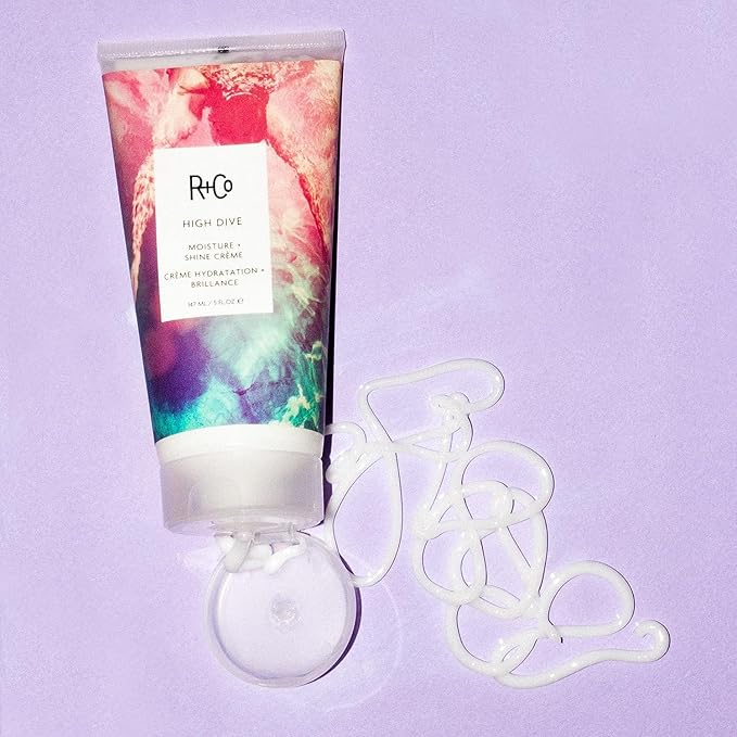 R+Co High Dive Moisture and Shine Crème (5 Oz) + Bonus Travel Size (.5 Oz) | Deep Hydration + Softens + Eliminates Frizz | Vegan + Cruelty-Free | Set of 2