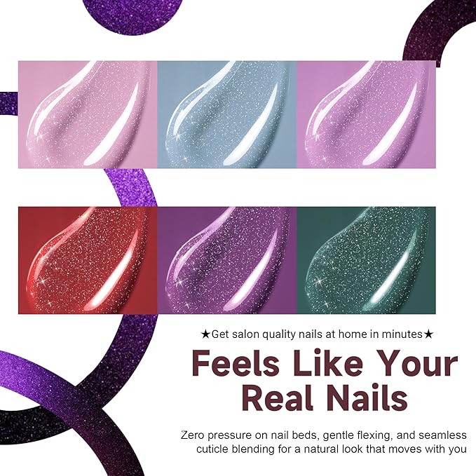 KQueenest Cat Eye Press On Nails Short Almond, Acrylic Press On Nails with Glue, Sparkle Pink Black Fake Nails Stiletto, Soft Gel Glue On Nails for Woman, Long-Lasting Glitter Effect, 30 Pcs