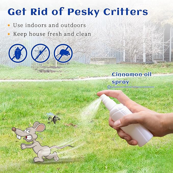 HIQILI 0.33 Fl Oz Cinnamon Essential Oil for Spary, Diffuser, Garden and Kitchen - 100% Pure Natural - Indoor and Outdoor, 10 ML