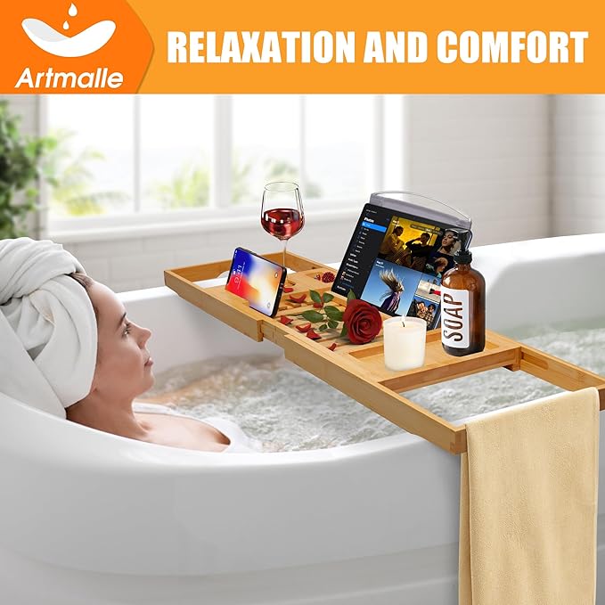 Artmalle luxury bathtub caddy tray