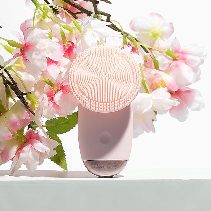 SoniGlow Silicone Facial Cleansing Brush – Electric Vibrating Skincare Scrubber Tool for Deep Pore Cleansing, Gentle Massage, Makeup Removal, Waterproof and Rechargeable (Pink)
