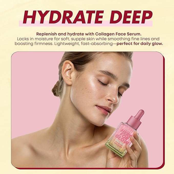 Collagen Face Serum - Dermatologist Tested, Anti-Aging, Korean Skin Care, Hydrates & Improves Elasticity - Strengthens Skin’s Barrier, Retains Water - Vegan, Paraben-Free, 1.35 Fl. Oz