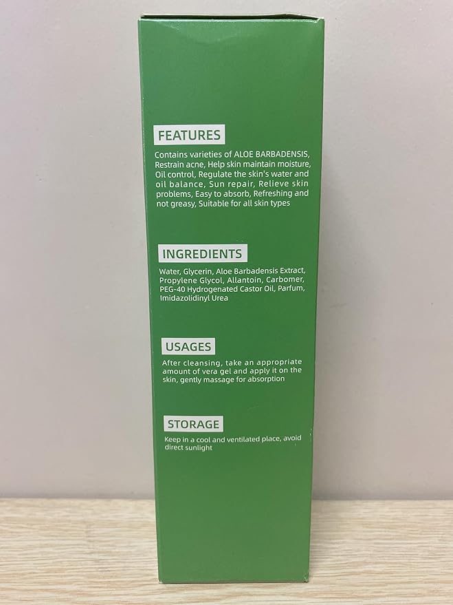 300 ml Aloe Vera Gel, 100% Natural Pure Aloe Vera Hydrating Facial Cream, Soothing & Moisturizing, After Sun Care, Reduce Acne, Repair Scars, Suitable for All Skin Types