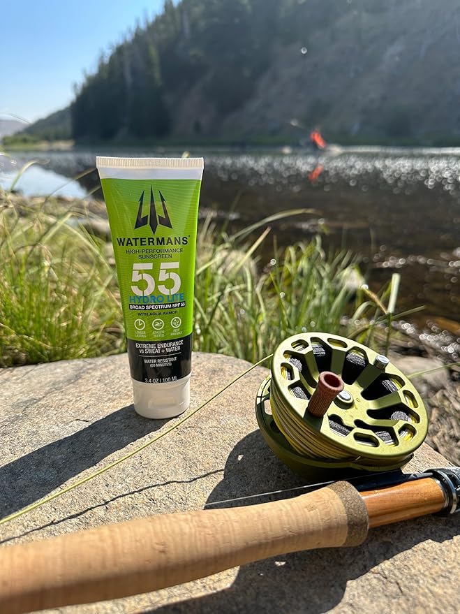 WATERMAN'S Hyrdo Lite SPF 55 Broad Spectrum Reef Safe Sunscreen for Face and Body, Fragrance-Free, Oxybenzone Free - 3.4oz