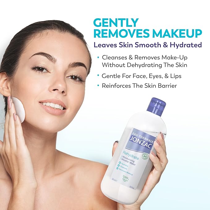 Eau Thermale Jonzac 99% Organic Micellar Water - Natural Eye & Face Makeup Remover - Hydrating With Thermal Spring Water - For Sensitive Skin - Non-Toxic - Agua Micelar Orgánica - 16.9 Fl Oz