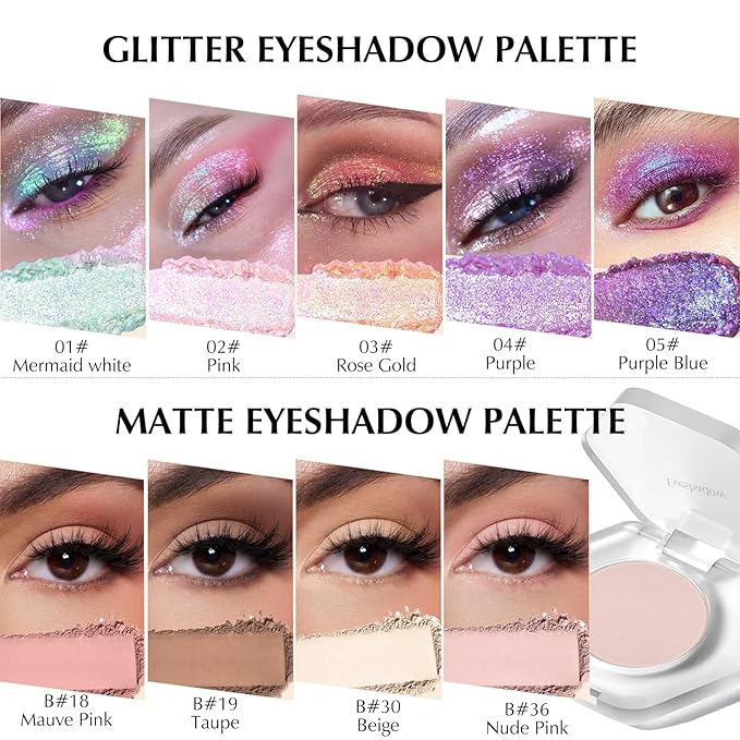 Beige Matte Eyeshadow, Single Neutral Beige Nude Eyeshadow Palette Matte Highlighter Makeup Pressed Powder Eye Shadow Compact Eye Primer Eyeshadow Base for Women, #30