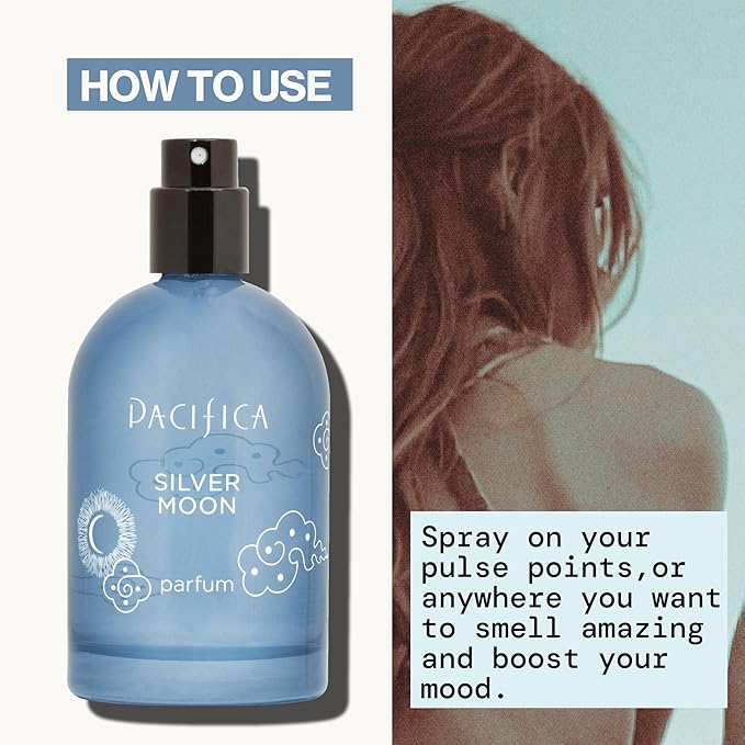 Pacifica Silver Moon Vanilla Almond Spice Perfume – Warm Gourmand Clean Fragrance for Women, 2 fl oz (Vegan & Cruelty-Free)