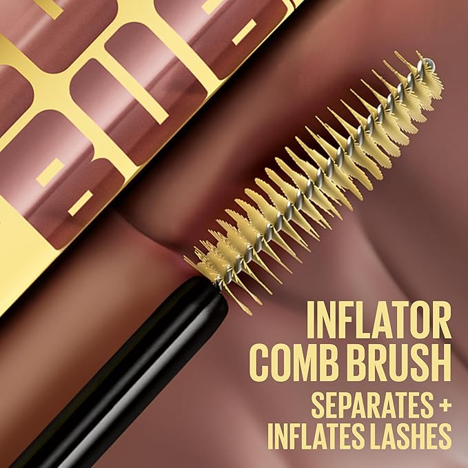 Maybelline The Colossal Bubble Washable Mascara, Buildable Mascara Volume and Length Formula for Bold, Separated Lashes, Brownish Black, 1 Count