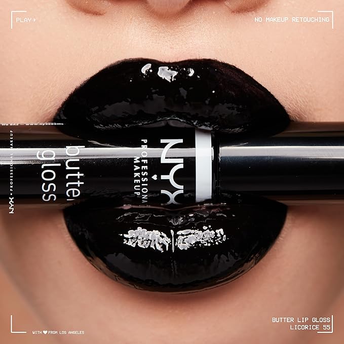 NYX PROFESSIONAL MAKEUP Butter Gloss, Non-Sticky Lip Gloss - Licorice (Black)