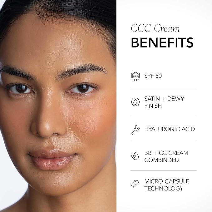 CLE Cosmetics CCC Cream (Cool Medium Deep 306 / SPF 50) - Color Correcting With Sunscreen - Lightweight, Hydrating Foundation - BB & CC Hybrid - Light to Medium Coverage - 1 fl oz