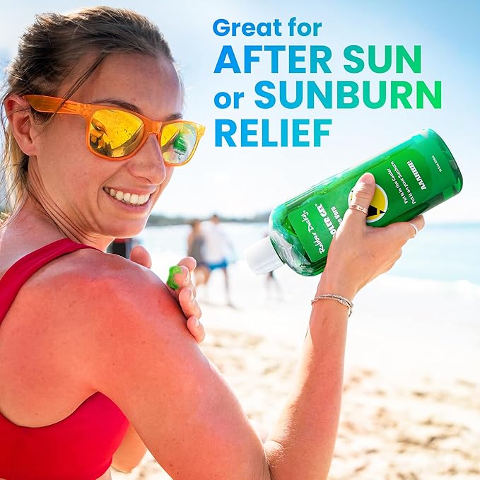 Rubber Ducky- Aloe Vera Cooling Gel, Sunburn Relief for Skin, Soothing Aloe Vera Gel, After Sun Moisturizer, Fast Absorbing Aloe Vera Gel with Vitamin E & Tea Tree Oil, Vegan, After Sun Care, 16 oz