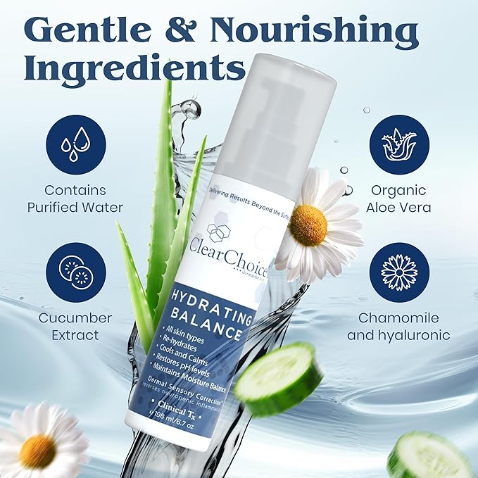 Clear Choice Hydrating Balance Facial Mist 6.7oz – Rejuvenating Spray for All Skin Types, Tightens Pores, Prolongs Makeup, Restores pH Balance