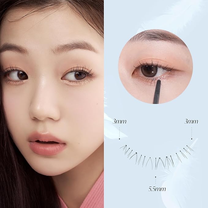 EYEME Eyelash x Artist Collaboration NO.U21 Under – 5 Set Pack, Lightweight False Eyelashes for a Natural Underlash Look, Soft Lashes for Lower Lash Styling, Glue Not Included, K-Beauty