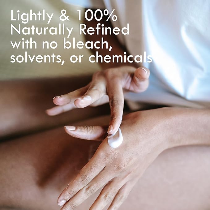 Refined Shea Butter Unscented - 100% Pure African Shea Butter for Hair & Dry Skin - Soap Base - Face & Body Moisturizer, for DIY Whipped Body Butter & Lip Balm 8 oz Jar