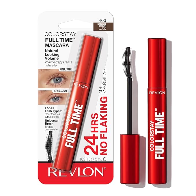 Revlon ColorStay Full Time Mascara, Volumizing Eye Makeup, 24 Hour Wear, Smudge-Proof, Non-Clumping and Flake-Free Formula, 403 Natural Brown