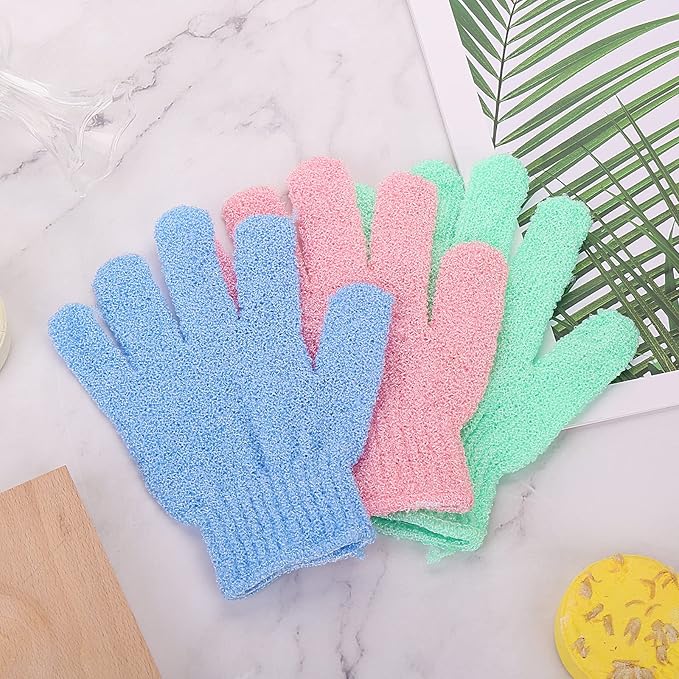 Molain 3 pairs exfoliating gloves