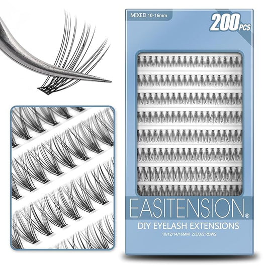 DIY Eyelash Extension Lash Clusters 120 Clusters False Eyelash 3D Effect Individual Natural Lashes Set at Home Eyelash Extension Kit Lashes Pack Mixed