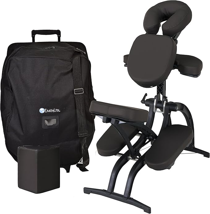 EARTHLITE Portable Massage Chair AVILA II - Premium Folding Spa/Massage/Tattoo Chair incl. Rolling Carry Case