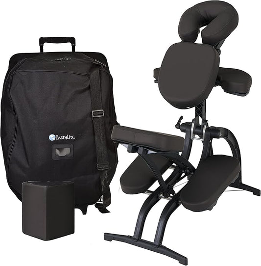 EARTHLITE Portable Massage Chair AVILA II - Premium Folding Spa/Massage/Tattoo Chair incl. Rolling Carry Case