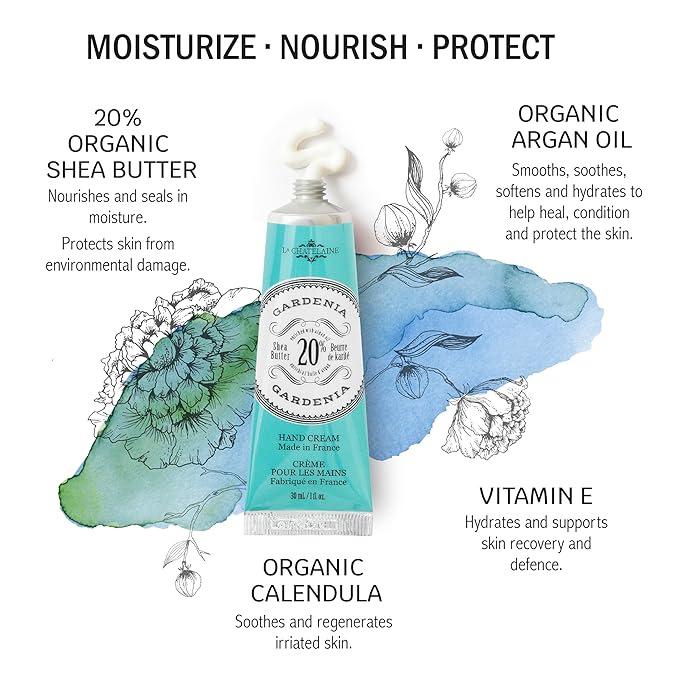 La Chatelaine Hand Cream Trio Tin Gift Set, Natural Hand Lotion, Made in France with 20% Organic Shea Butter, Moisturizing (Gardenia, White Grapefruit, Citrus Fizz) 3 x 1 fl.