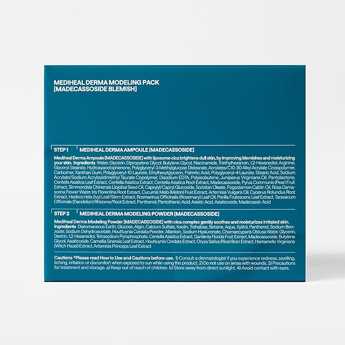 Mediheal Derma Modeling Pack (Madecassoside) - Relieving Blemish Marks For Clear Skin - Easy DIY Home Spa Kits, Hydrating Icy Jelly Mask For Skin Refreshment