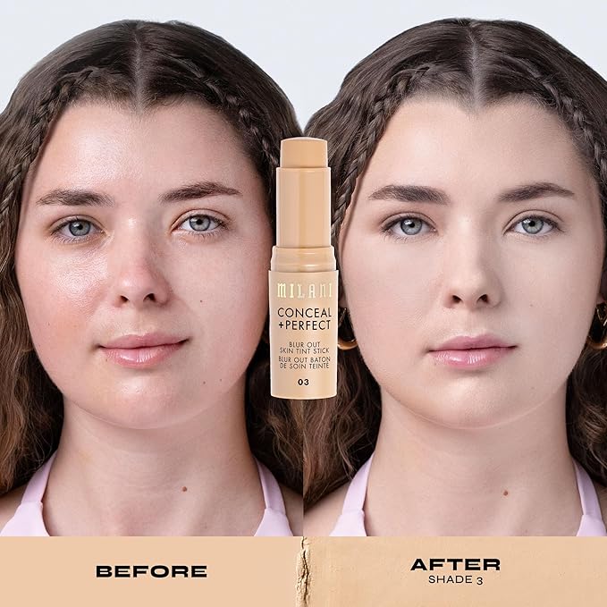 Milani Conceal + Perfect - Skin Tint Stick, Blur Out Tinted Moisturizer Makeup, Shade 03