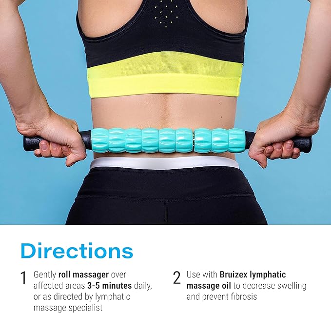 Lymphatic Drainage Massage Roller Stick for Post Liposuction & Fibrosis Treatment, Surgery Recovery 360 Lipo, Tummy Tuck & BBL, Lipo Foam, Compression Garment, Faja Compatible