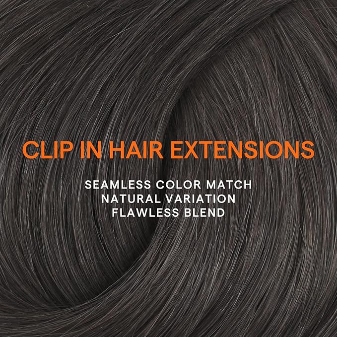 Full Shine 24 Inch Clip on Hair Extensions for Women Mocha Brown Real Hair Clip in Extensions Brunette Hair Extensions 120 G 7 Pcs