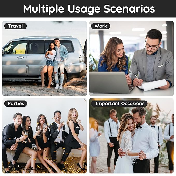 Segbeauty Glass Perfume Bottles, 5 Pack 10ML Refillable Mini Perfume Bottle Travel, Portable Leak-proof Square Spray Pump Bottle Atomizer Dispensing Containers with Lids for Fragrance Essential Oil