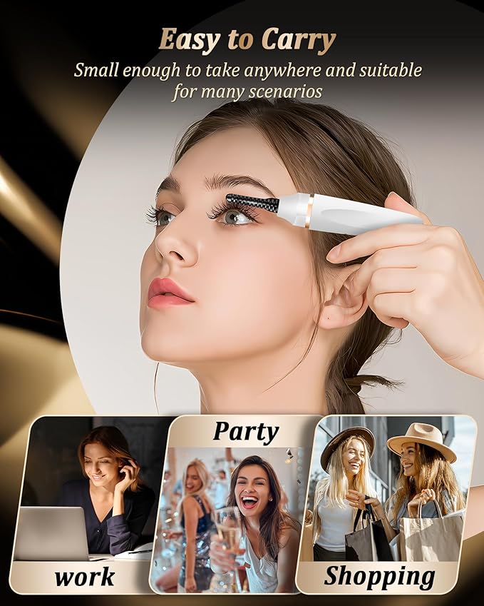 Heated Eyelash Curlers - Eye Lash Curler Heat with Eyelash Comb - Electric Eyelash Curler - Rizador De Pestañasey LED Display 3 Temp Settings USB Charge Natural Curling 24H for Women Makeup Tool Gifts