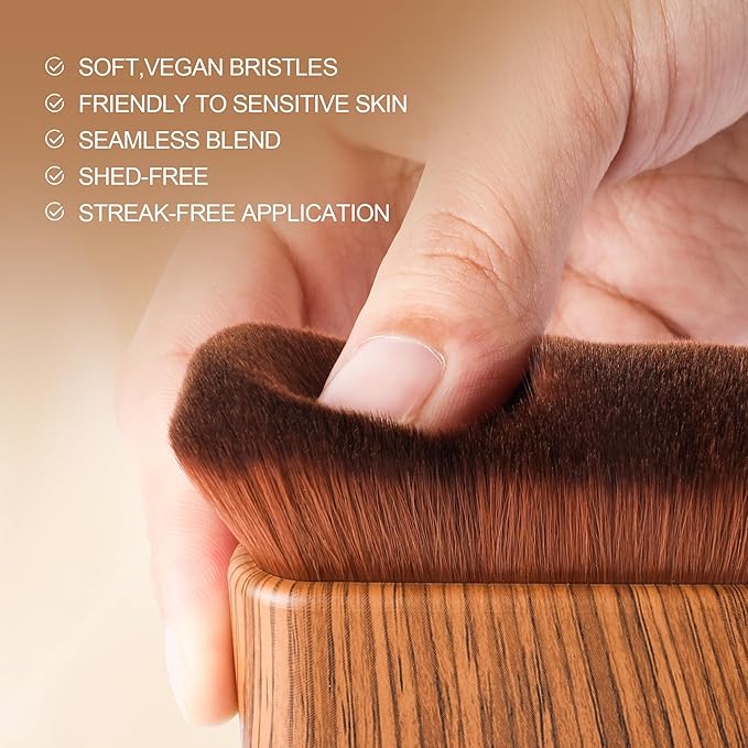 Self Tanner Tanning Brush for Self-Tan,Tanning Mitt Bronzer Brush for Face Body Self Tanner, Kabuki Leg Makeup Brush for Self Tanning Mousse