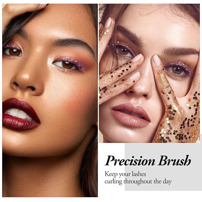 Colored Fiber Mascara, Waterproof Long Lasting Eyelash Mascara, Glitter Eyeshadow And Brow, Volume And Length, Sparkle Eye Makeup