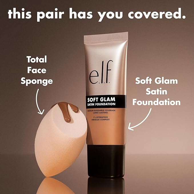 e.l.f. Soft Glam Foundation, Medium Coverage, Long-Lasting & Buildable Foundation For A Smooth, Satin Finish, Vegan & Cruelty-Free, 32 Medium Neutral
