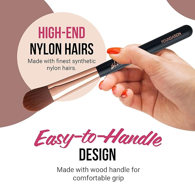 Skone Cosmetics | Makeup Brush | Blend, Bronze, Apply Foundation | Makeup Applicator (Foundation Brush)