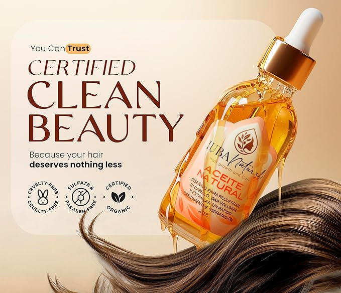 IUBA NATURAL HAIR GROWTH AND CARE Organic Scalp & Hair Oil – Natural hair oil for hair growth and repair – Strengthening hair treatment oil for women & men – Dry scalp solution 2 oz