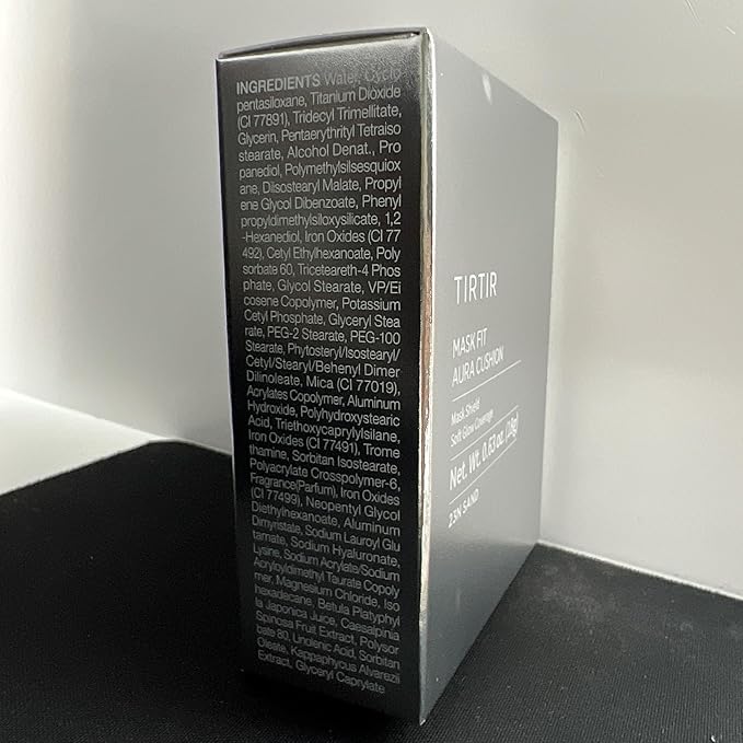 TIRTIR Mask Fit Aura Silver Cushion Foundation | Semi-glow Finish, Natural Coverage, Moisturizing, Lightweight, Korean cushion foundation (#23N Sand, Full Size, 0.63 Fl Oz)