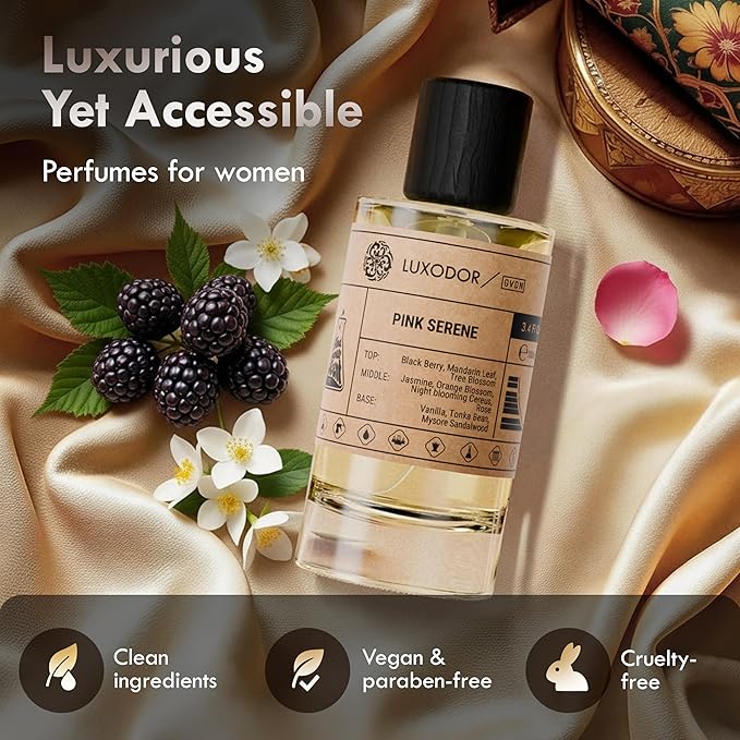 Pink Serene - Inspired by Addict - pheromones perfumes for women - cologne dupes fragrances - Clean ingredients Paraben Free Vegan - 3.4 fl. oz (100ml) with perfume oil 10 ml roll-on