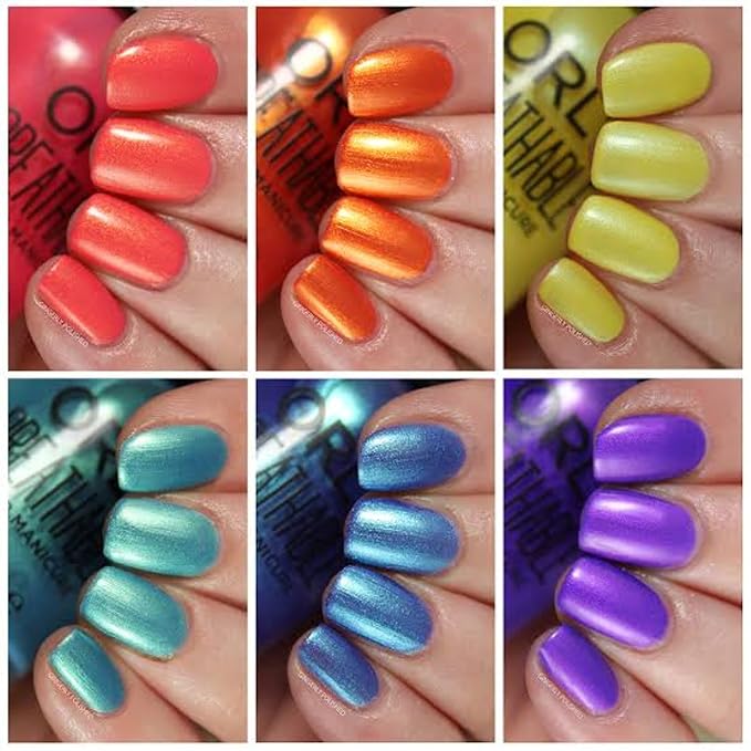 Orly Melting Point Nail Polish Collection | Creme & Shimmer Shades For Party-Ready Nails | Long-Lasting, Full Coverage Formula with Gripper Cap | Vegan & Cruelty-Free (Set of 6)