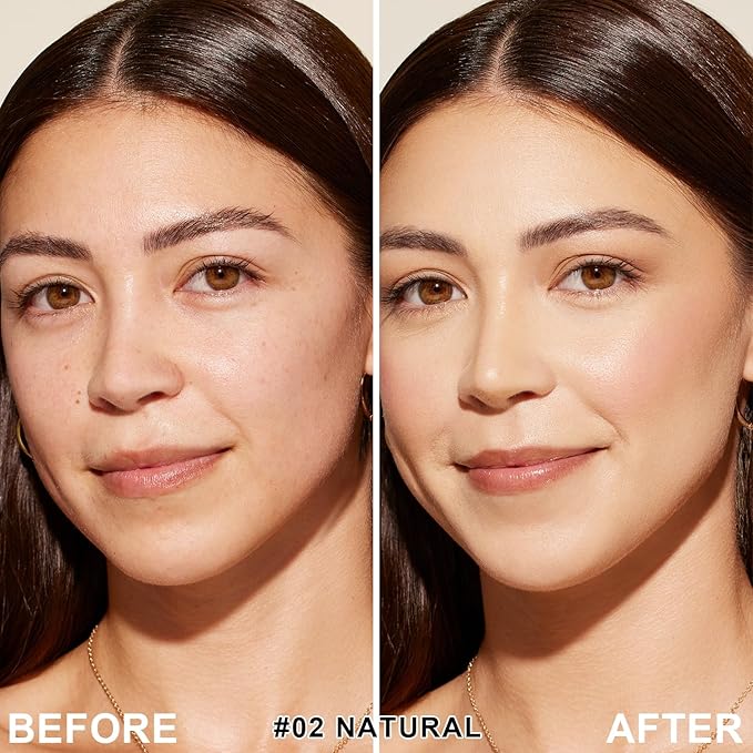 Mushroom Head Air Cushion BB Cream CC Cream Moisturizing Liquid Foundation, Concealer - Lasting Makeup Base for Even Skin Tone (#02 Natural)