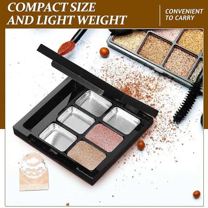 Healifty Empty Lipstick Palette Pan 6-grid Magnetic Eyeshadow Palette Boxes with Press Cosmetic Cream Tray Portable Small Makeup Compact Containers
