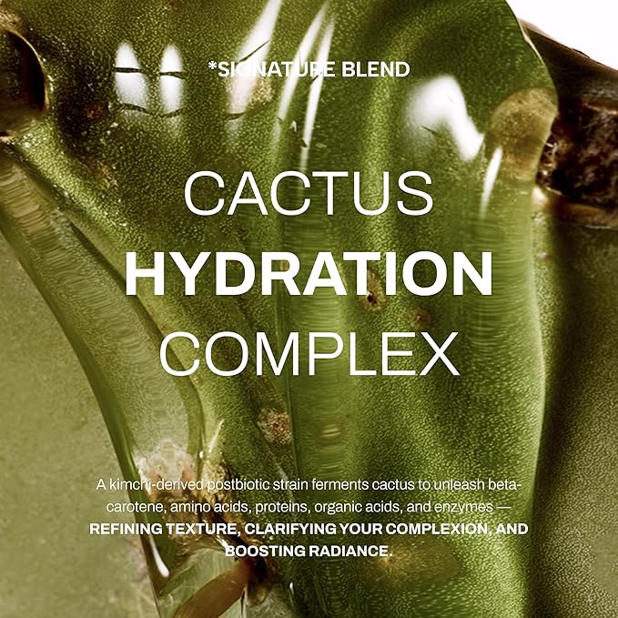 Whamisa Organic Cactus Bouncy Serum, 48 hrs Inner Skin Moisture, 72 hrs Hydrating and Moisturizing, Postbiotics, Facial Ampoule (52ml)