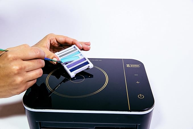 De-Potting Spatula, Dual-Ended Multicolor Steel Tool for Makeup Palettes, Empty Magnetic Palette Compatible, Professional Mixing & Blending, Iridescent Finish, 6.5" Length