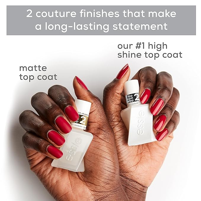 Essie Gel Couture Longwear Top Coat Duo Set, Glossy High Shine Chip-Resistant Gel-Like Top Coat, Gifts For Women And Men, 0.92 Fl Oz