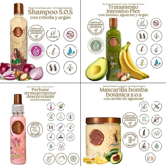 Aftercare for Ritual Botánico Keratina Orgánica | Treatment to Straighten, Repair and Relax Hair | All Natural, Organic & Vegan Ingredients | Product of Colombia | 4 Piece Kit